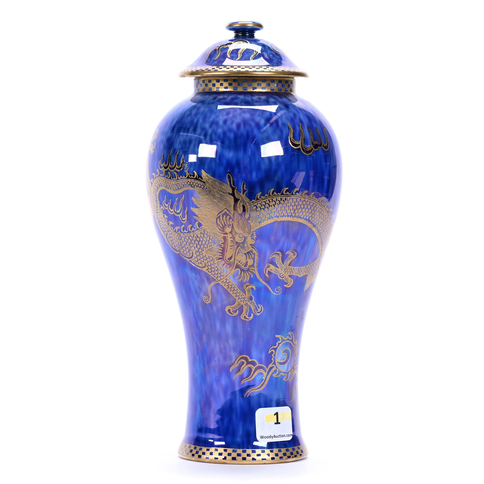 Lidded Vase Marked Wedgwood Dragon Lustre, #Z4829, Shape #2046