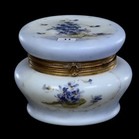 Jewel Box Marked Belle Ware, Lavender And White Tones, Violet Decor