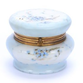 Jewel Box Marked Belle Ware, Blue And White Tones, Blue Floral Decor
