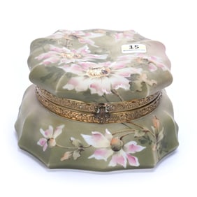 Jewel Box Marked Nakara, Green And Pink Tones, Pink Floral Decor