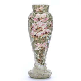 Vase Marked Kelva, Green Mottled Ground