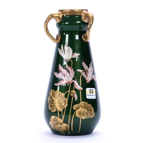 Vase, Three Handles, French Art Glass