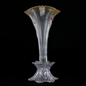 Vase, Unmarked Marigold To Clear Pattern Glass