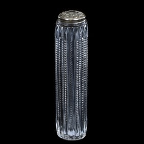 Toothbrush Holder, Clear Pattern Glass Zipper Motif