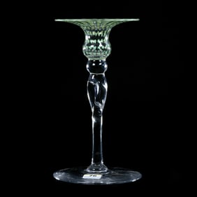 Candlestick, Signed Libbey Art Glass