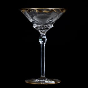 Cocktail Stem, Unmarked Moser Style Art Glass