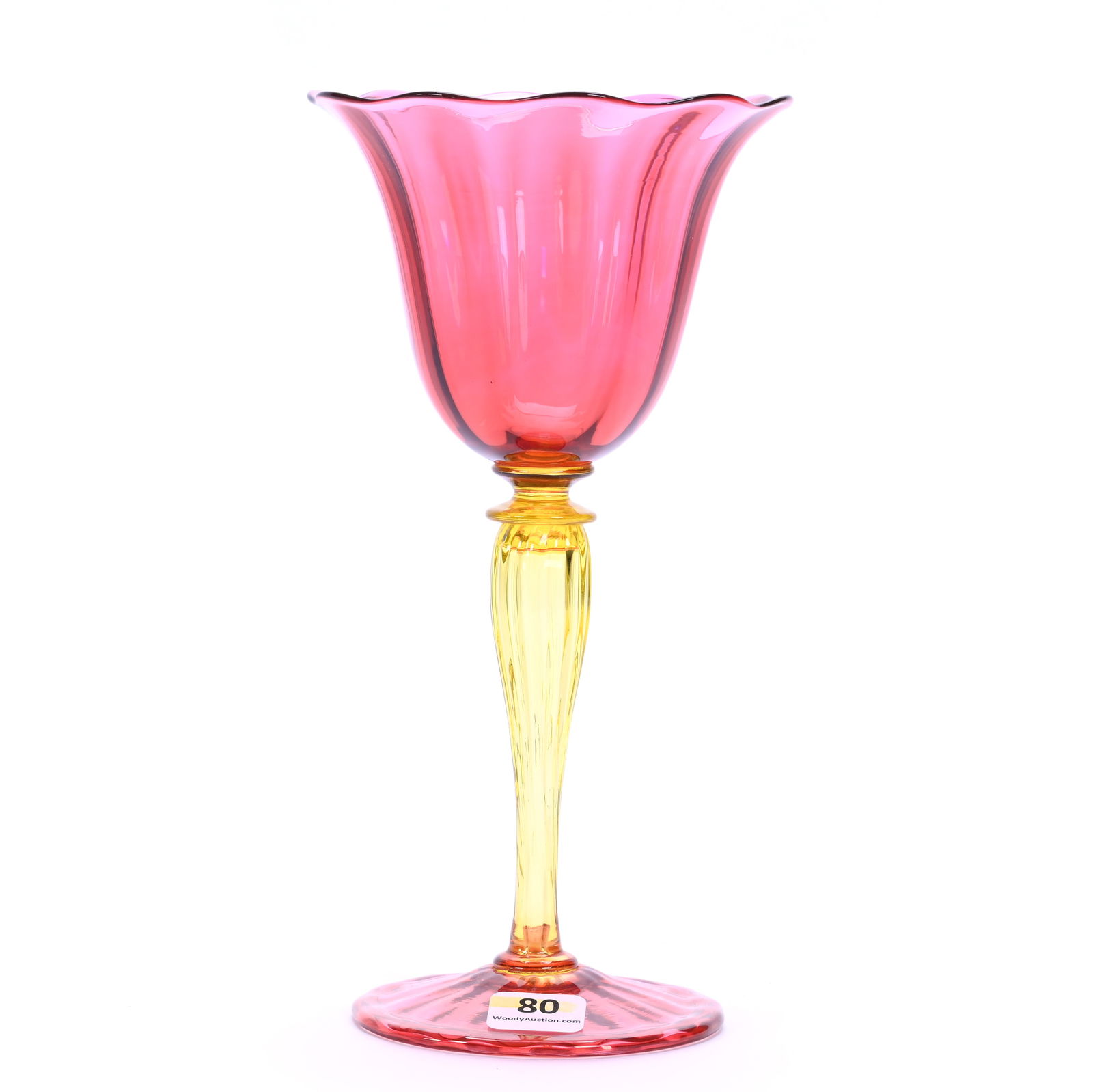 Goblet, Unmarked Durand Art Glass (1 of 3)