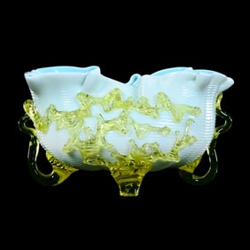 Footed Bowl, Unmarked Stourbridge Art Glass