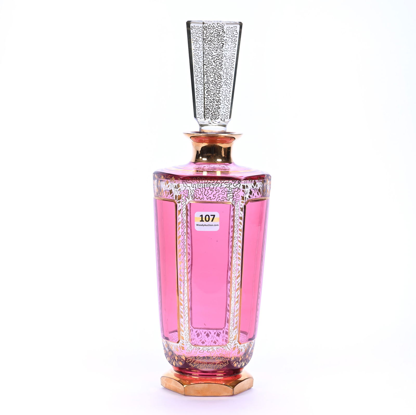 Decanter, Unmarked Moser Art Glass (1 of 3)