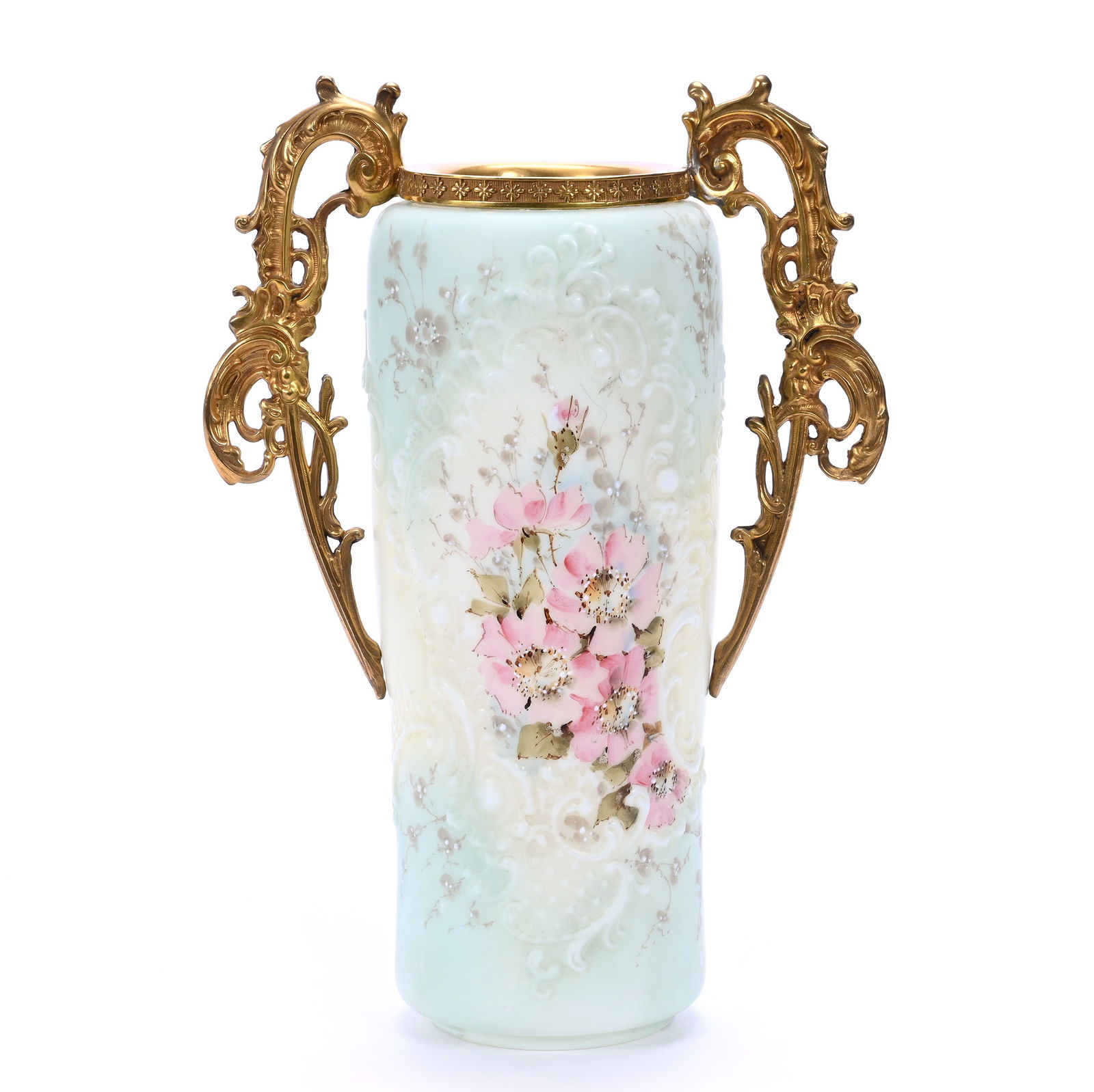 Vase, Two Handles, Unmarked Wave Crest, Scroll Mold (1 of 3)