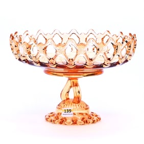Compote, Solid Amber Doric Lace Pattern By Westmoreland