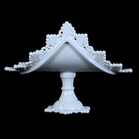 Banana Stand, Westmoreland Milk Glass, Ring And Petal Pattern