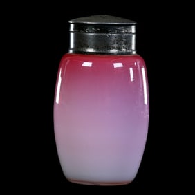 Salt Shaker, Cased Peachblow Art Glass