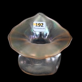 Vase, Jack In Pulpit Shape, Iridescent Marigold Art Glass