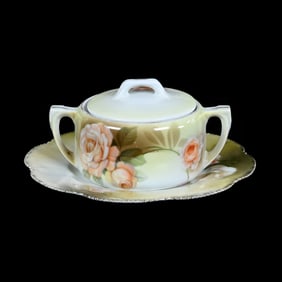 Sugar Bowl Marked R.S. Tillowitz And Plate Marked R.S. Germany