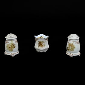 (3) Table Items Marked Old Ivory #84