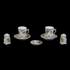 (5) Table Items Marked Old Ivory