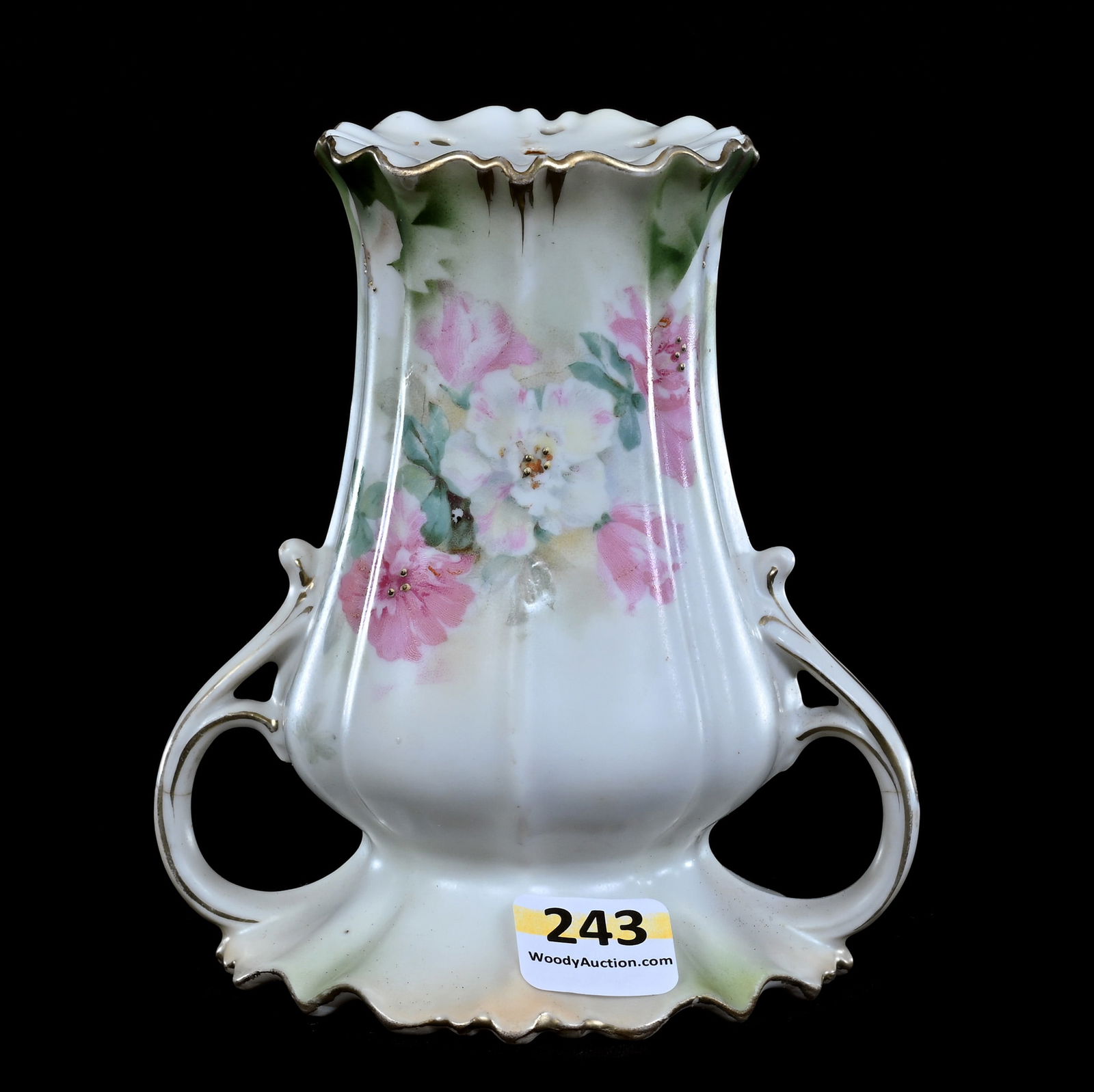 Skirted Muffineer, Two Handles, Unmarked R.S. Prussia (1 of 5)