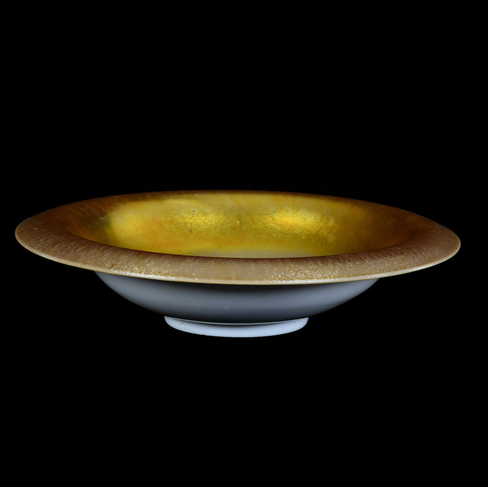 Center Bowl, Unmarked Steuben Gold Calcite Art Glass (1 of 3)