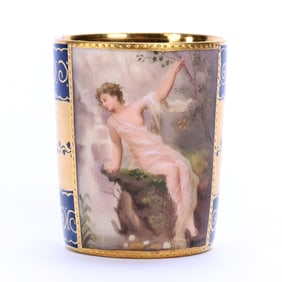 Demitasse Cup, Royal Vienna (Beehive) Mark, Beautiful Hand Painted Portrait