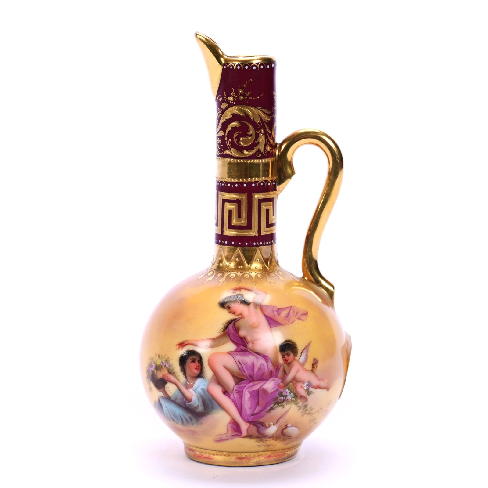 Ewer, Royal Vienna Beehive Mark, Scene Of Two Women And Cherub Titled "Venus" (1 of 3)