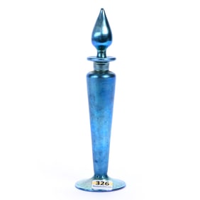 Pedestal Perfume Bottle, Signed Steuben Aurene #1414