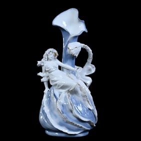 Vase Marked Royal Rudolstadt, Figural Art Nouveau Design