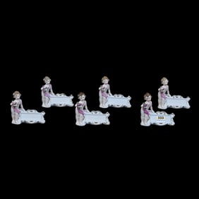 (6) Place Card Holders, Figural, Marked Germany