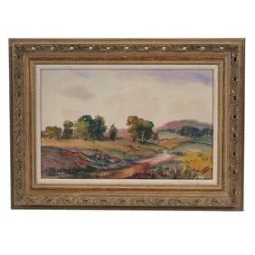 Watercolor By Charles B. Rogers (1911 - 1987), Untitled Rolling Hills Scenic Decor