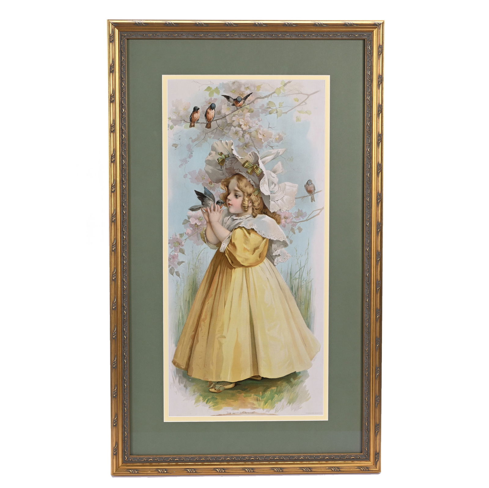 Framed Lithograph Print Titled "The Little Captive", Copyright 1897 (1 of 3)