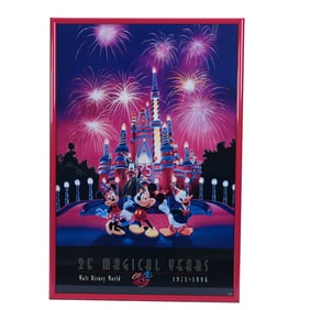 Framed Commemorative Advertising Poster, 25 Magical Years, Walt Disney World,