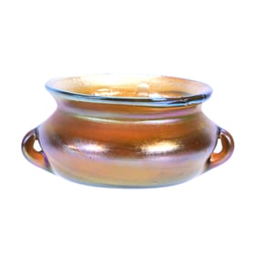 Two Handled Salt Dip, Marked L.C.T. 