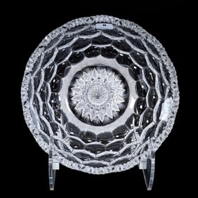 Bowl, American Brilliant Cut Glass, Thousand Eye Pattern Attributed To Tuthill - Great Example!