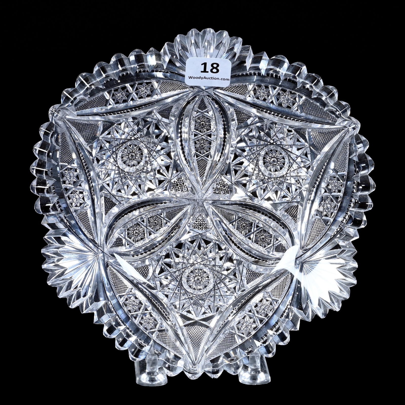 Plate, American Brilliant Cut Glass, Signed Libbey Circles & Arcs Pattern Patented 1903 Designed By  (1 of 2)