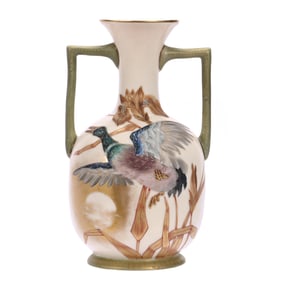 Two Handled Vase, Royal Worcester, Unidentified Mark