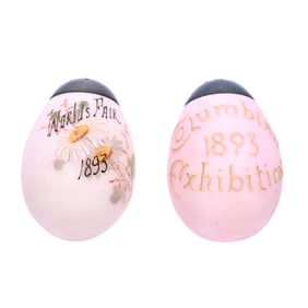 Souvenir Egg Shaped Salt Shakers By Mount Washington