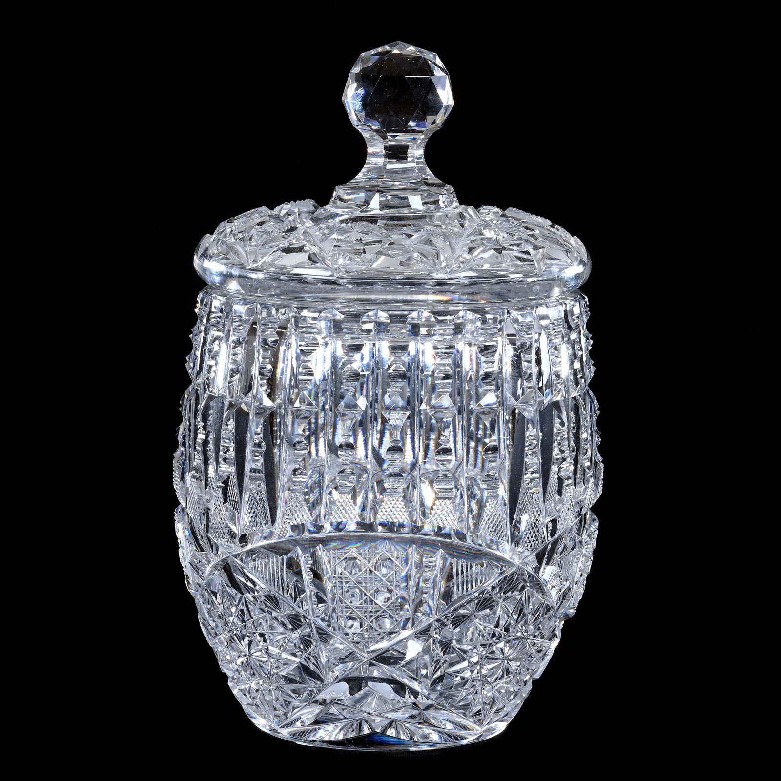 Covered Jar, ABCG, Signed Libbey Ellesmere Pattern (1 of 6)