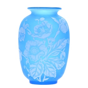 Vase, English Cameo Art Glass Signed Stevens & Williams, Stourbridge