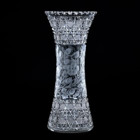 Corset Vase, ABCG, Pattern Resembles Peerless By Hunt Cut Glass