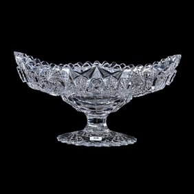 Pedestal Banana Shaped Bowl, ABCG, Signed Libbey Pattern No. 202