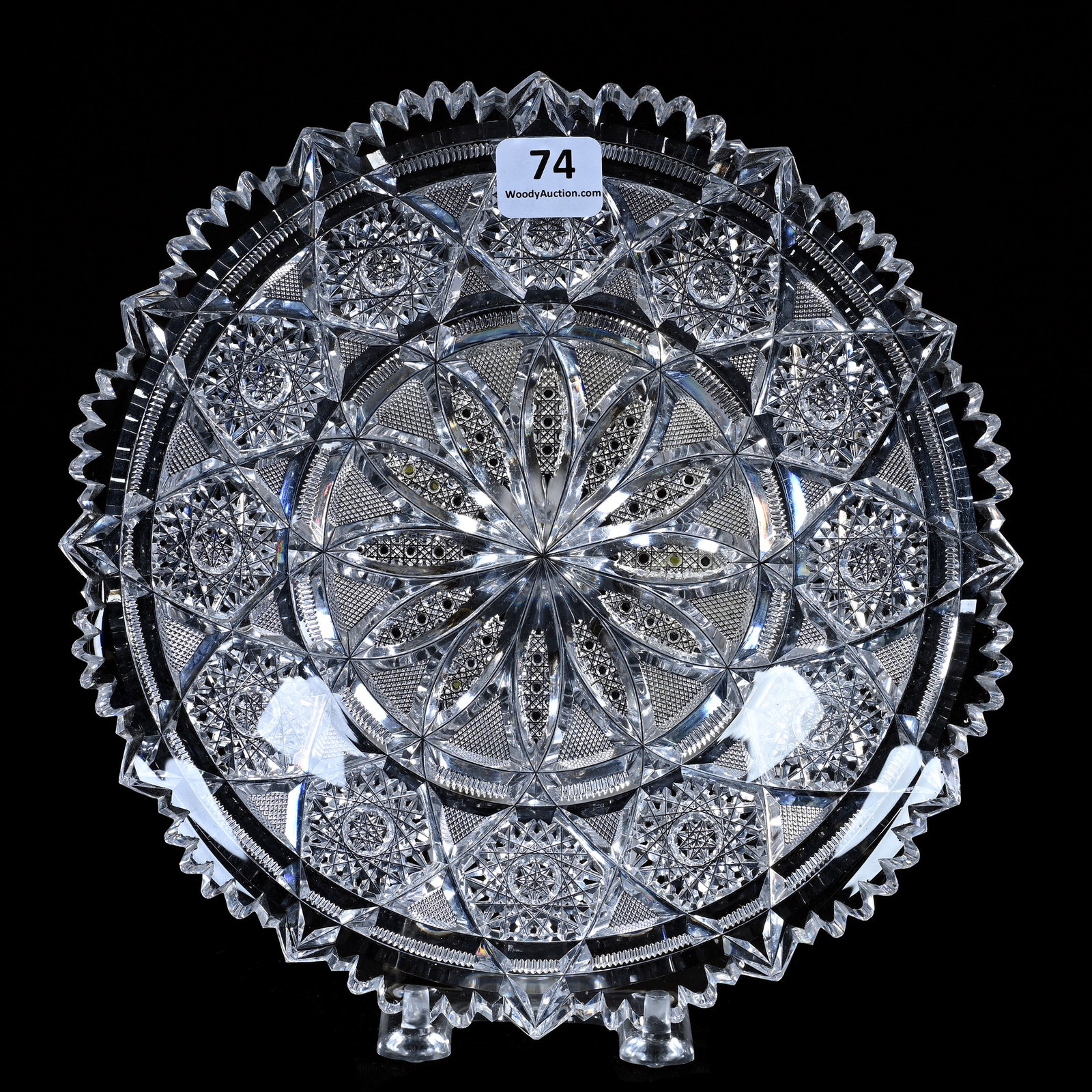 Plate, American Brilliant Cut Glass,, Rex Pattern By Tuthill - Always A Great Pattern!: Plate, American Brilliant Cut Glass,, Rex Pattern By Tuthill - Always A Great Pattern!, 8", Rim Nick, Ed Kukla Estate Collection, MI