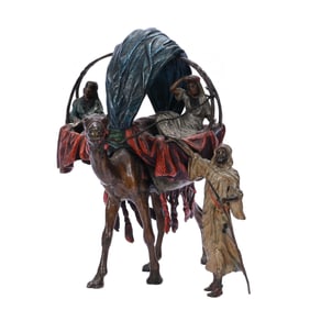 Vienna Figural Bronze Group, Marked Bergman