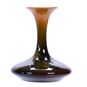 Vase, Marked Rookwood Art Pottery #715 W/D - Classic Brown Tones With Green Floral Decor - Dated 189