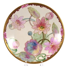 Plate, Marked Pickard, Hand Painted Floral Decor Artist Signed Challinor