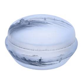 Round Covered Box Signed Daum Nancy French Art Glass