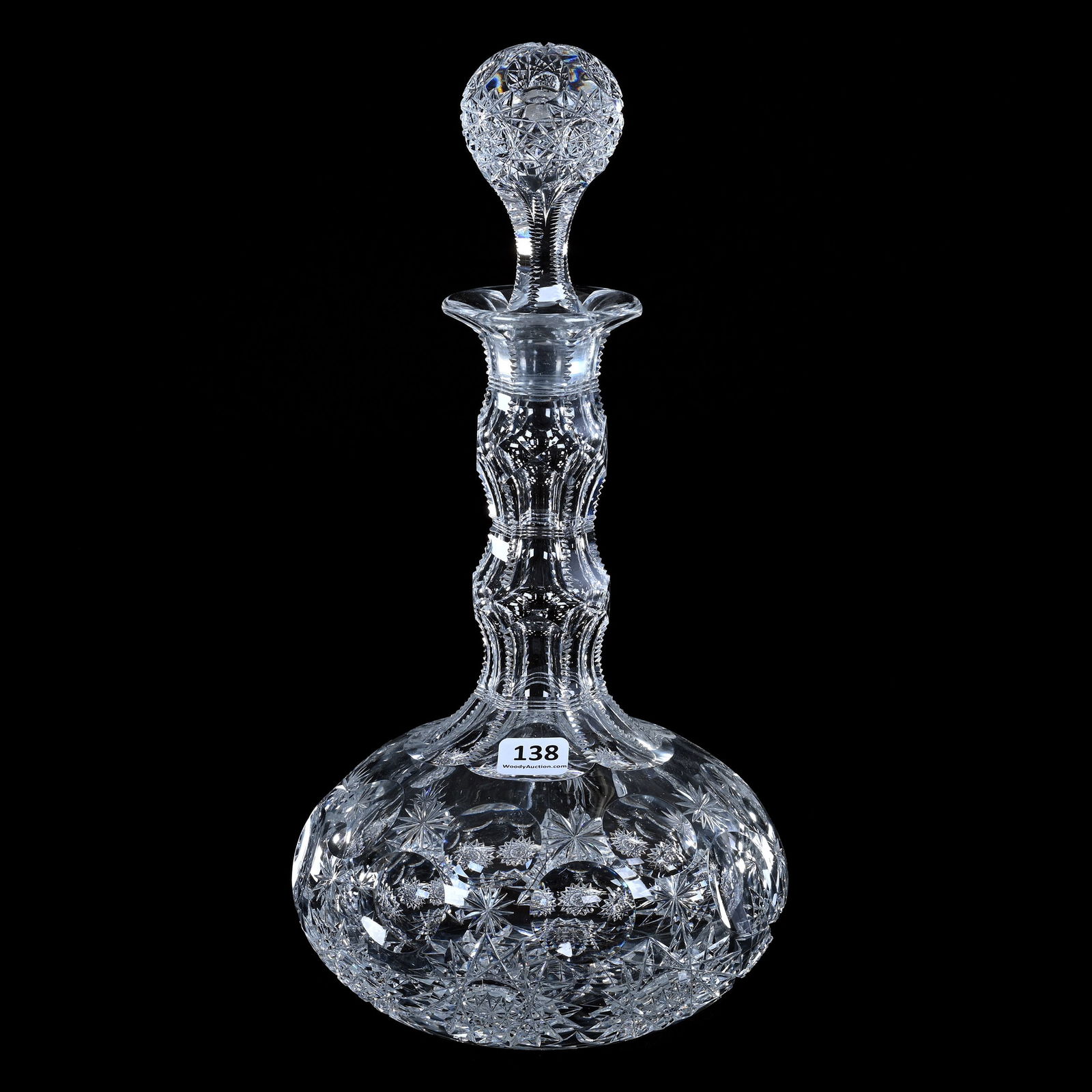 Decanter, ABCG, Hobstar, Punty And Star Motif, Pattern Matched Stopper (1 of 3)
