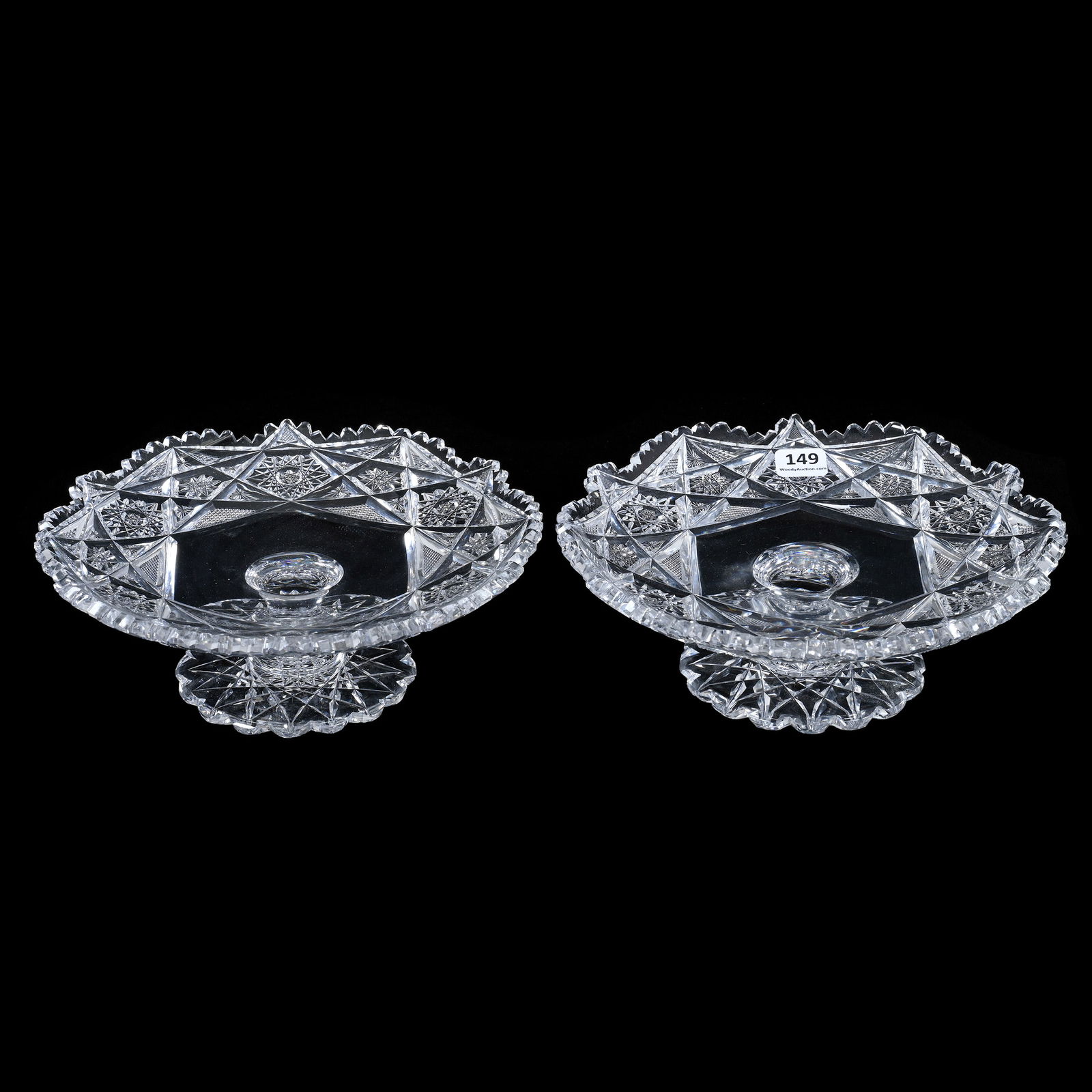 Pair Pedestal Pastry Trays, ABCG, Signed Libbey Colonna Pattern  (1 of 3)