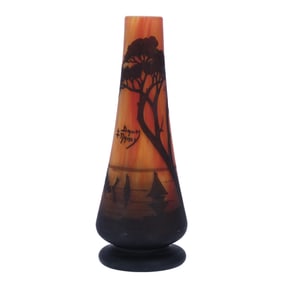 Vase, Signed Daum Nancy, French Cameo Art Glass