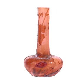Miniature Vase Signed Daum Nancy French Cameo Art Glass