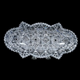 Deep Celery Tray, ABCG, Rare Star Pattern By Libbey